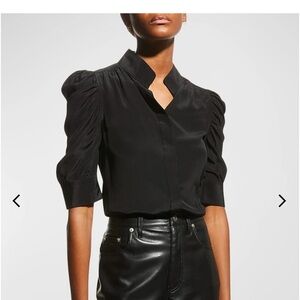 Frame Gillian Silk Top. Solid Black. Excellent condition. Size XS/2-4